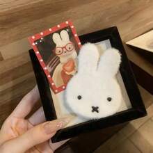 1pc Beautiful And Fluffy Miffy Rabbit Hair Clip, Soft Plush White Rabbit Face Decorative Hair Clip, Sweet Cartoon Style Side Hair Clip, Fashionable Hair Accessory For Women's Daily Makeup Photos, Perfect Birthday Gift, Small Surprise - Multicolor - View 2