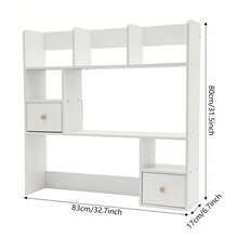 Leeamhome 9 Compartment Desktop Bookshelf White Veneer MDF Plywood Tabletop Storage Rack For Home Office Study Organization - white - View 3