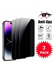BOLLYMORE 3pcs Privacy Screen Protector, Compatible With IPhone 6/7/8/11/12/13/14/15/16/Pro Max, XS, XR, XS Max, Glossy Tempered Glass, Anti-Peeping Anti-Shatter, Reinforced Screen Protection - 3PCS - View 26