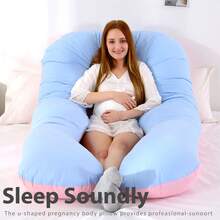 43-Inch U-Shaped Full Body Pillow, Maternity Pillow, Maternity Full Body Pillow With Velvet Pillowcase - Multicolor - View 1