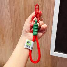 Fashionable Color-Block Braided Rope Keychain, Personalized Handmade Woven Colorful Key Ring, Climbing Carabiner Braided Rope Key Pendant - Hand-woven Rope Keychain - View 18