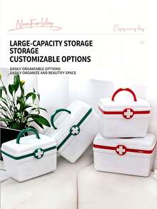 Multi‑Layer Portable Medicine Box, Household First Aid Storage Organizer, Divided Compartment Drug Container, Dust‑Proof Medical Kit For Home Travel School Camping Business Trip, Family Emergency Medicine Storage Case - Multicolor - View 8