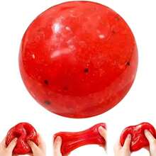 1 Buah Smoothie Es Semangka! Lufansilin Bola Remas Pereda Stres yang Sangat Menarik dan Dikendalikan Suara / Mainan Gelisah / Pereda Stres / Sensori / Dekompresi / Marmer / Pusaran / Tie Dye - Merah - View 7