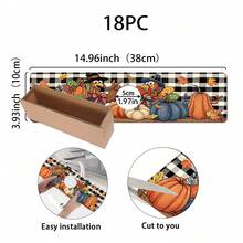 1pc Thanksgiving Multi-Color Pumpkin Pattern, Non-Slip Faucet Splash Guard, Bathroom Faucet Splash Pad, Mud Guard, Moisture-Proof Non-Slip Faucet Mat, Kitchen Countertop Accessory. Protect Your Kitchen Countertop, Thanksgiving Halloween Autumn Decoration Supplies. - Multicolor - View 14