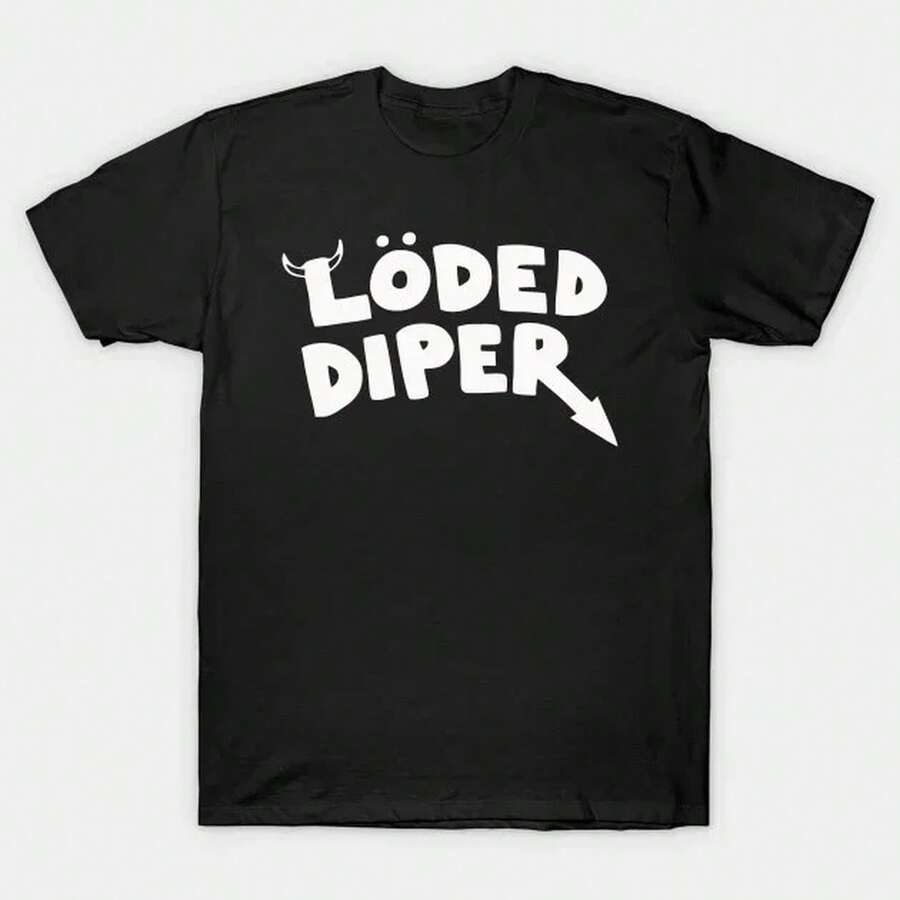 Retro T-Shirt With Humorous Text Print, Unique Typography, Breathable. Versatile For Commuting And Summer Leisure. - 黑色 - 查看 1