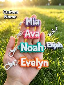 Personalized Letter Keychain, Customized Keychain, Customized Name Keychain, Ideal Personalized Gift For Family, Friends, Backpack Tag, Car Keychain, Men's Keychain, Back To School Season - Multicolor - View 5