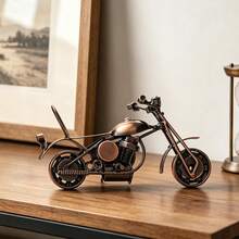 1pc Exquisite Motorcycle Statue, Metal Material, Eternal Classic Retro Fashion Piece, Nostalgic Collectible, Room Decor Ornament, Thoughtful Gift For Family, Partial Parts & Color Styles Randomly Assorted, Birthday/Graduation Gift - Bronze - View 6