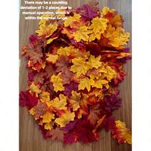 5/50/100/200pcs Rtificial Fall Maple Leaf Decor, Squishy Multi-Colored Faux Autumn Maple Leaves For Table Scatter/Autumn Wreath/Wedding Centerpiece/Harvest Season/Indoor Vase Filler/Backdrop Styling/Fall Home Decor Autumn/Halloween Deorations - A - View 12