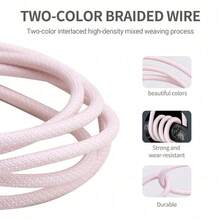 Pink 20W PD USB-C Fast Charger Block With 3.3ft Braided USB-C To Lightning Cable, Portable Colorful Fast Charging Kit, Compatible With IPhone 15/16/17 Series - Baby Pink - View 2