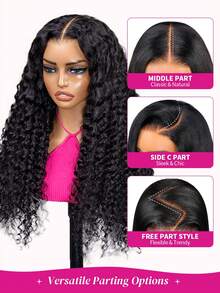 ISEE HAIR Wear Go 6x4 高清蕾丝波浪假发，预先拔毛和修剪，180% 真人发密度，8-30 英寸蕾丝封顶，自然色假发，自然发际线，适合女性日常佩戴 - SNatural - 查看 4