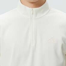 Adidas Men's Waffle Knit Half-Zip Pullover Sweatshirt - White - View 5