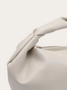 1pc Women's Ruched Cloud Handbag, Minimalist Fashion Lightweight, Suitable For Outings And Shopping - Apricot - View 5