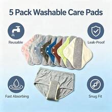 10 buah Pembalut Inkontinensia yang Dapat Dicuci, Anti Bocor, Perawatan Lansia, Dewasa, Pembalut Sanitasi Dewasa yang Dapat Dicuci, Pembalut Anti Bocor, Pembalut Urine, Pembalut Inkontinensia - View 1