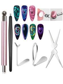 Beautizon Nailartlab 8件組多功能強力貓眼磁鐵組，貓眼美甲凝膠設計美甲工具，美甲用品，美甲工具，美甲藝術工具，返校季，美甲藝術，美甲工具，美甲貼片工具，美甲足部護理工具 - 彩色 - 查看 9