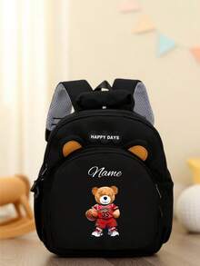 Mini Customizable Cartoon Bear Football Backpack Nylon Zipper Bag With Adjustable Shoulder Strap For School, Toddler Backpack - Multicolor - View 36