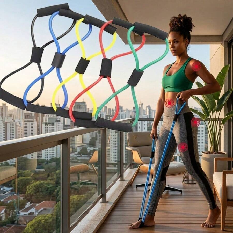Elástico de Tensão Multifuncional para Treino de Ombros Braços Costas e Glúteos - A - Visão 1