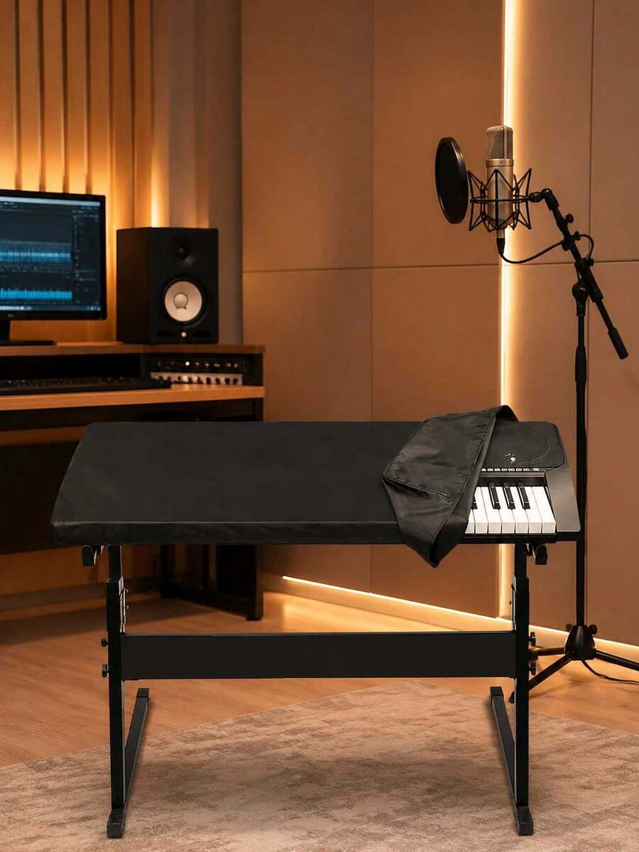 Piano Keyboard Cover, Compatible With 61/88 Keys Electronic Keyboard, Piano Keyboard Dust Cover, Dustproof And Scratch-Resistant, Elastic Foldable Design, Full Coverage Electronic Piano Keyboard Protector, Suitable For Recording Studio And Professional Piano Performance, Home Bedroom, Studio, Music Room And Other Indoor Locations, Easy To Clean (Keyboard Not Included), Ideal Piano Accessory For Beginners, Professional Pianists, Music Enthusiasts And Students - Multicolor - View 1