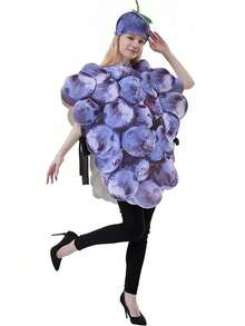 Halloween Fruit Cosplay Costume Set Orange Grape Tomato Cute One-Piece Jumpsuit Adult One Size Composite Sponge Material Carnival Christmas Party Fun Dress-Up Costume - Multicolor - View 11