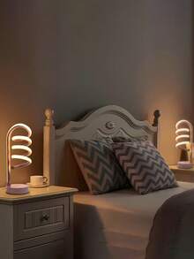 1pc Modern Fashion Spiral LED Desk Lamp - Aluminum Base, Adjustable Warm Light, Space-Saving Design, USB Powered, Perfect For Office, Bedroom, Study Room Decor, Study Room Lighting - Multicolor - View 8