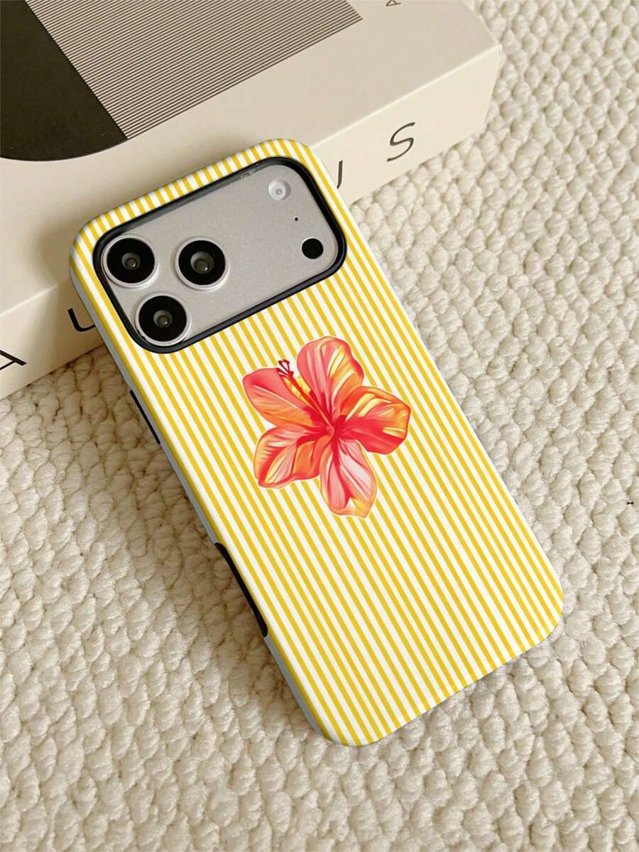 Free Shipping Thickened Anti-Drop Frosted Touch PC TPU 2-In-1 Phone Case Yellow Stripes And Flower Pattern Suitable For11/11PRO/11PROMAX/12/12PRO/12PROMAX/13/13PRO/13PROMAX/14/14PRO/14PROMAX/14PLUS/15/15PRO/15PROMAX/15PLUS/16/16pro/16promax/16PLUS/16E/17/17pro/17promax/AIR/GALAXY/S23/S23PLUS/S23FE/S23ULTRA/S24/24ULTRA/S24PLUS/S24FE/S25/25ULTRA - Multicolor - View 1