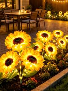 LED Solar Reed Garden Light, 1pc Outdoor Decorative Light, IP65 Waterproof Solar Garden Light, Semi-Embedded Design Suitable For Ponds And Patios - Multi-color - View 3