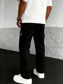 Men's Casual Summer Lightweight Plus Size Cargo Pants Fashion Multi-Pocket Outdoor Sports Long Pants - Black - View 7