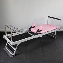Collapsible Pilates Reformer Machine For Home Gym – Studio-Grade, Dual Resistance (Springs & Cords), Heavy Duty, Quiet & Portable, Ideal For Beginners & Advanced Users - Pink - View 1