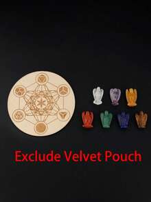 1pc/1Set Angel Shaped Natural Stone Crystal Grid Sacred Geometry Meditation's Cube Witchcraft,Healing Energy Crystal, Anxiety Relief, Grids For Crystal ,Decor Positive Energy Decor,Halloween Decor Gift - Multi-color - View 15