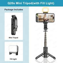 TOKQI Tripod Tongkat Selfie Mini yang Dapat Diperpanjang dengan Lampu Pengisi Warna-warni 3-in-1, Dudukan Ponsel yang Dapat Diputar 360°, dan Remote Nirkabel, Ukuran Saku untuk Aktivitas Luar Ruangan, Vlog, Siaran Langsung, dan Perekaman Video - Hitam - View 15