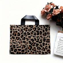 1/10-Pack Vintage Leopard Print Gift Bags Handbags - High-Quality With Handles, Foldable And Reusable Design, Premium Leopard Print, Suitable For Retail Stores, Events, Large Capacity Storage, Gift Wrapping, Minimalist Elegant Design - Multicolor - View 2