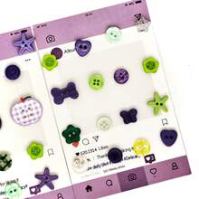 8/15/20/25/35/40/45/55/60/65Pcs/Box Purple Resin Buttons, Assorted Shapes Random Styles, Apple, Star, Flower, 2-Hole 4-Hole Sewing Buttons, Suitable For Clothing, Scrapbooking, Handmade DIY - Multiple Styles - View 7