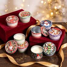 Set Perlengkapan Pembuatan Lilin Natal DIY 46 Buah, 9 Toples Lilin Kosong dengan Motif Acak (2,56 x 1,93 Inci), Set Aksesori Sumbu Lilin, Perlengkapan Pembuatan Lilin Natal - 46 buah/set - View 9