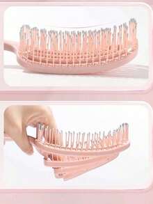 3pcs/5Pcs Hair Styling Tools Set, Hollow Out Detangling Brush, Rat Tail Comb, Edge Brush & Continuous Spray Bottle, Portable Hairdressing Kit For Salon Daily Hairstyle Making - A - View 3