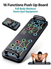 Foldable Push Up Board, 16 In 1 Color Coded Pushup Stand, Multifunctional Chest Shoulder Triceps Back Workout Equipment, Portable Home Gym Strength Training Push Up Bars For Men Women - Multicolor - View 2