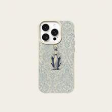 1pc TPU Material Vintage Distressed Blue Pattern Virgin Mary Phone Case Compatible With IPhone 17 Pro Max/17/16 Pro Max/15/13/12/11/ S20 FE/A15/S24/A55/ Note 11/Note 12/Note 13 Pro Full Coverage Anti-Drop Soft Shell Protective Cover - White - View 6