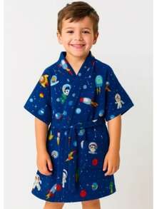 Children's Plush Character Pool Bathrobe - Astronauta - Ver 7