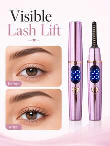 New Electric Eyelash Curler With Heating Clip And Battery Display, Long-Lasting Styling, Rechargeable, Portable Electric Heated Eyelash Curler, Electric Eyelash Curler - Multicolor - View 7