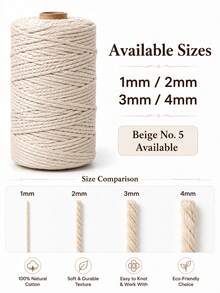 1/2/3/4mm*100m Braided Rope, Premium Braided Rope, Thick Natural Yarn, Multi-Strand Synthetic Braided Rope, 4-Strand Braided Rope, For Wall Hanging Decoration, Plant Hanging Basket, Handicrafts, Bags, DIY, Home Decor, Gift Wrapping - Multicolor - View 8