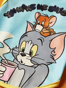 TOM & JERRY X PETSIN 1件/2件裝 粉藍配色貓鼠可愛卡通印花彈性寵物背心，適用於貓狗，時尚舒適，適合室內玩耍或戶外公園散步 - 彩色 - 查看 6