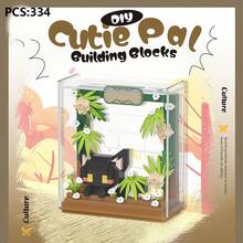 Cute Friends Anniversary Series Set, Adorable Animal Friends Photo Frame Miniature Building Blocks, Cute Bird, Panda, White Rabbit, With Acrylic Display Case, DIY Decoration, Assembled Building Blocks, Building Block Ornament, Suitable For Office Desk And Home Office Decoration. - Multicolor - View 9