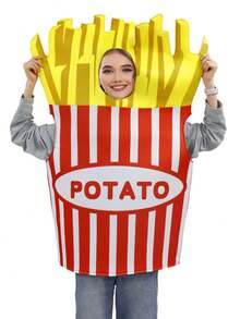 Halloween French Fries Costume Adult One Size Funny Party Outfit Christmas Carnival Unisex Stage Performance Costume - Multicolor - View 1