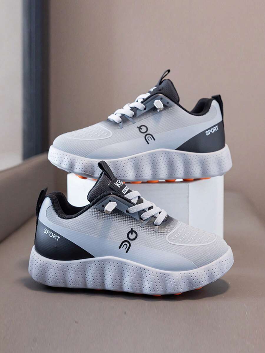 1 Pair Girls' Casual Sports Shoes, Dual-Color PU Upper With Color-Block ...