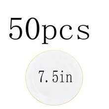 50/25pcs White Gold Rim Dinnerware Set, Includes 10.25" And 7.5" Salad Plates, Suitable For Restaurant, Wedding, Outdoor, Easter, Graduation Party, Brunch, Backyard Dining, Mother's Day And More, Ideal For Kitchen - View 19