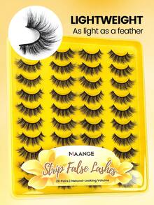 MAANGE 20/10對狐狸眼DD捲度假睫毛，俄式自然風，9-14mm，蓬鬆濃密，手工全條假睫毛 - 黑色 - 查看 11
