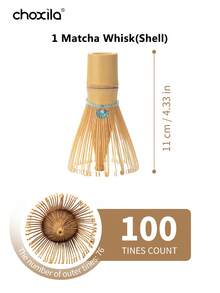 choxila 1pc 100-Prong Bamboo Matcha Whisk, Handmade Natural Bamboo Tea Brush With Assorted Hanging Decorations, Traditional Japanese Tea Ceremony Accessory, Suitable For Daily Brewing And Tea Enthusiasts - Whisk - View 9