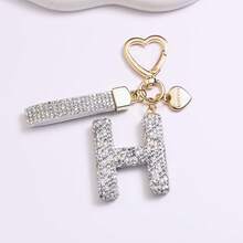1PC Fashion Sparkling Rhinestone Alphabet Keychain Cute Letter Charm Key Ring Exquisite Backpack Decoration Accessories Gifts - Multicolor - View 27
