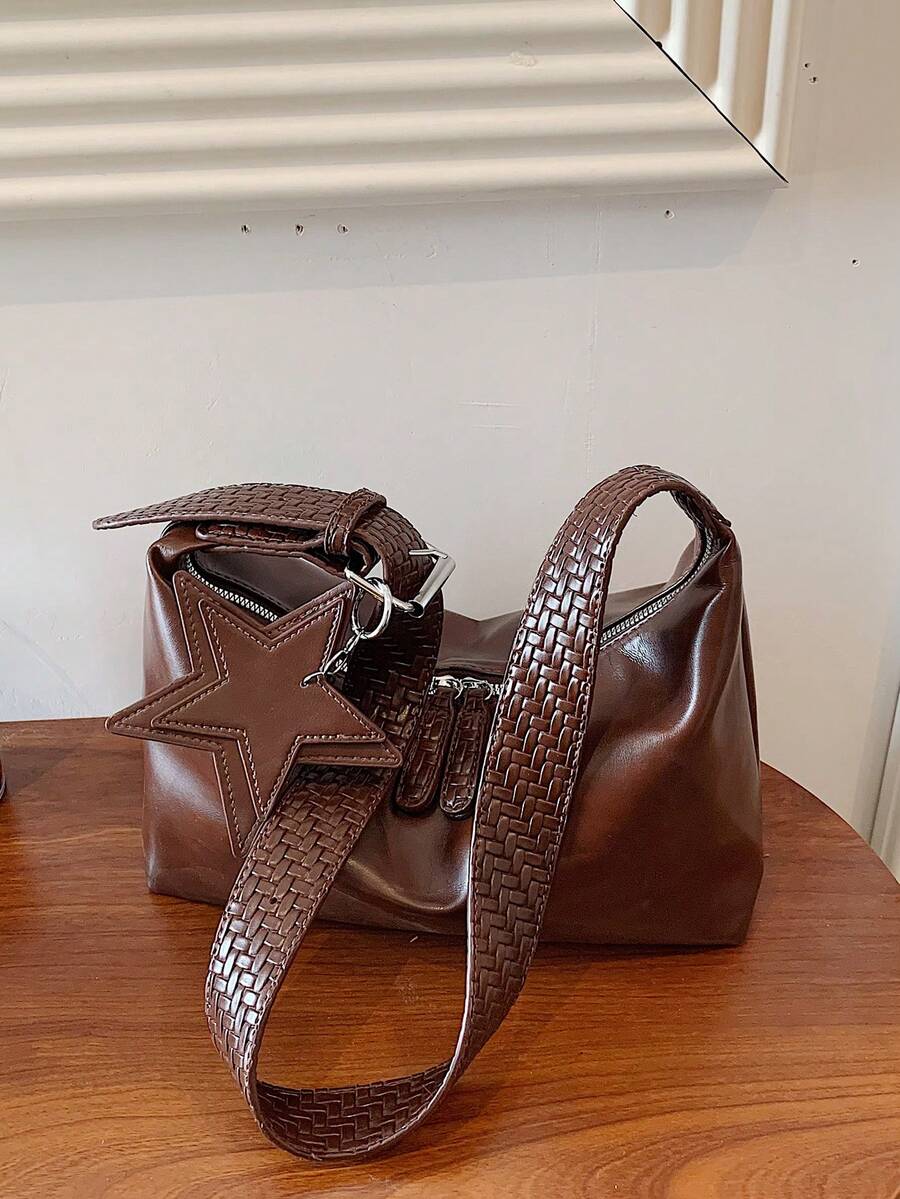 Niche Design Crescent Moon Bag Women's Commuter Bag New Arrival Fashion High-End Texture Shoulder Bag - Brown - View 1