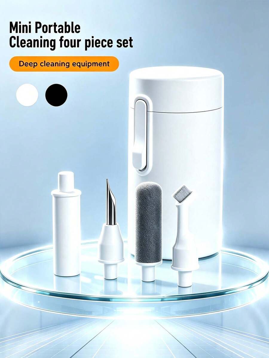 Multifunctional Mini Portable Cleaning Kit 5 In 1 Earphone Phone Charging Port Cleaner Tool Magnetic One Click Pop Up Storage Box Deep Clean Brush Set For AirPods Cellphone Laptop Camera - A - View 1