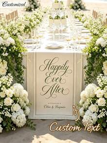 Pancarta de Bienvenida de Boda Personalizada, Mantel de Boda, Letrero de Evento de Bar a Rayas Personalizado, Pancarta de Evento de Bar, Nombre y Fecha Personalizables - Multicolor - Ver 6