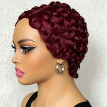 6 Inch Short Side Part Wig, 100% Human Hair Woven Short Bob Wig For Women - Multicolor - View 4
